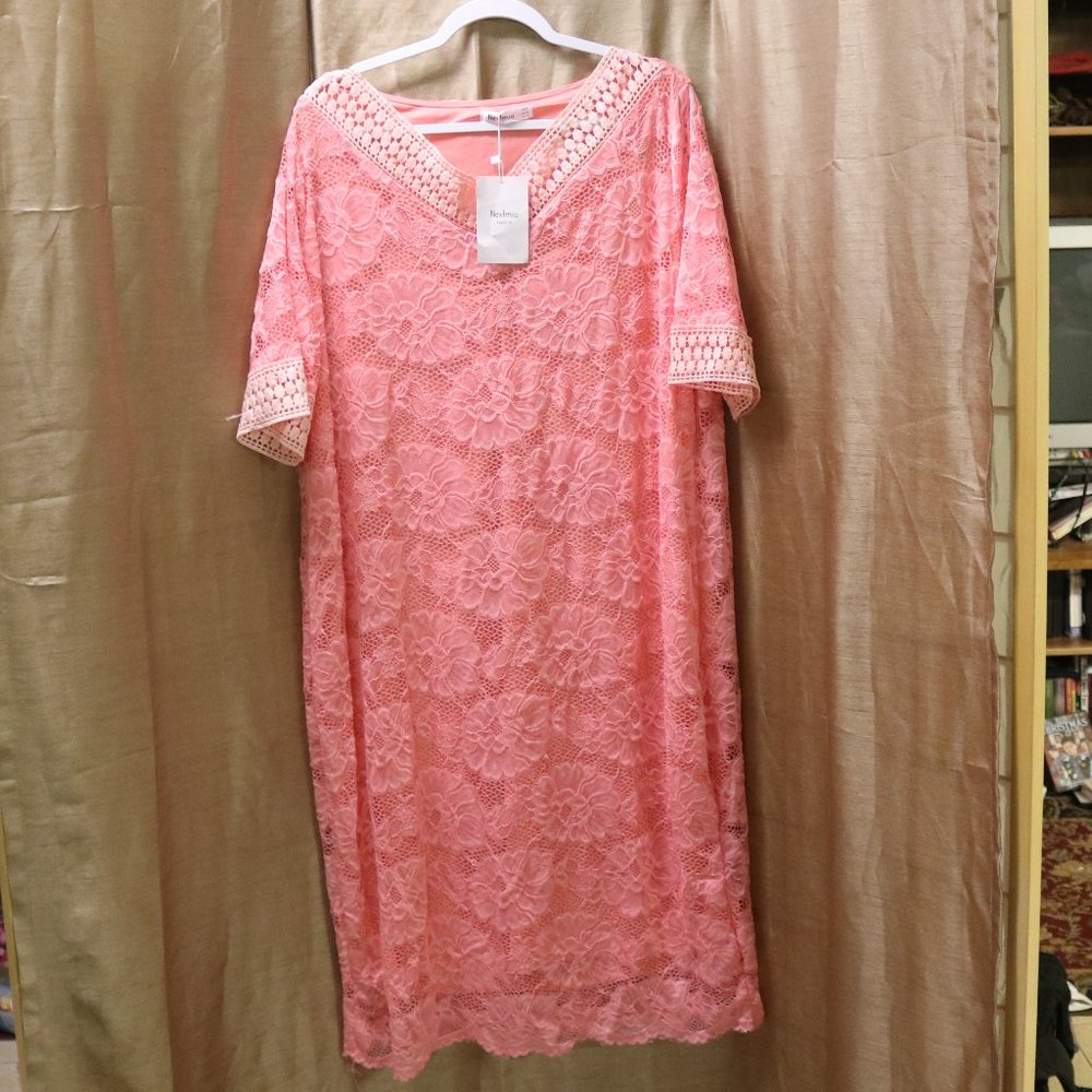 Nextmia Pink Lace Dress